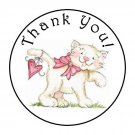 30 1.5" Thank You Cat Favor Labels Round Stickers