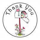 30 Thank You Mailbox Favor 1.5 Inch Labels Round Stickers