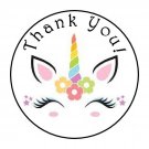 30 Thank You Unicorn 1.5 Inch Labels Round Stickers