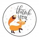 30 Thank You Fox Favor 1.5 Inch Labels Round Stickers
