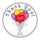 30 Thank You Balloons Favor 1.5 Inch Labels Round Stickers