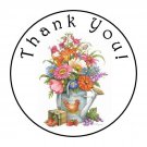 30 Thank You Flowers Chicken Favor 1.5 Inch Labels Round Stickers