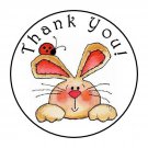 30 Thank You Bunny Favor 1.5 Inch Labels Round Stickers