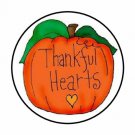 48 Fall Pumpkin Thankful Heart Envelope Seals Labels Stickers 1.2" Round