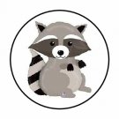 48 Woodland Raccoon Envelope Seals Labels Stickers 1.2" Round