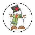 48 Christmas Snowman Cute Envelope Seals Labels Stickers 1.2" Round