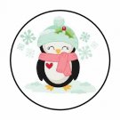 48 Christmas Penguin Winter Snow Envelope Seals Labels Stickers 1.2" Round