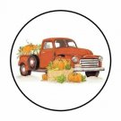 48 Autumn Fall Truck Envelope Seals Labels Stickers 1.2" Round