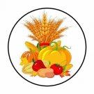 48 Fall Harvest Corn Pumpkin Envelope Seals Labels Stickers 1.2" Round