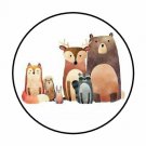 48 Woodland Animals Envelope Seals Labels Stickers 1.2" Round