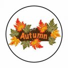 48 Fall Autumn Leaves Envelope Seals Labels Stickers 1.2" Round