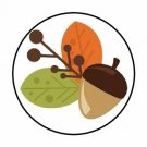48 Fall Acorn Leaves Envelope Seals Labels Stickers 1.2" Round