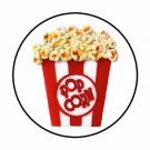 48 Popcorn Party Envelope Seals Labels Stickers 1.2" Round