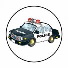 48 Police Car Envelope Seals Labels Stickers 1.2" Round