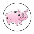 48 Cute Pig Mud Envelope Seals Labels Stickers 1.2" Round
