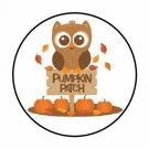 48 Fall Pumpkin Patch Owl Envelope Seals Labels Stickers 1.2" Round