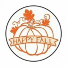48 Happy Fall Pumpkin Envelope Seals Labels Stickers 1.2" Round