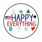 48 Christmas Halloween Holiday Envelope Seals Labels Stickers 1.2" Round