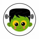 48 Halloween Frankenstein Envelope Seals Labels Stickers 1.2" Round