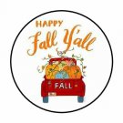 48 Happy Fall Ya'Ll Truck Pumpkins Envelope Seals Labels Stickers 1.2" Round