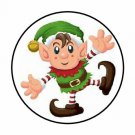48 Christmas Elf Envelope Seals Labels Stickers 1.2" Round
