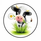 48 Cow Flower Envelope Seals Labels Stickers 1.2" Round