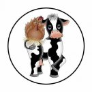 48 Cow Chicken Envelope Seals Labels Stickers 1.2" Round