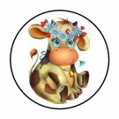 48 Country Cow Envelope Seals Labels Stickers 1.2" Round