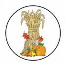 48 Corn Stalks Pumpkin Fall Envelope Seals Labels Stickers 1.2" Round