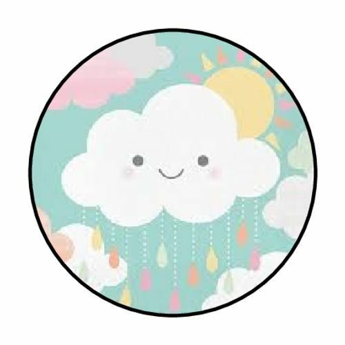 48 Cute Rain Cloud Envelope Seals Labels Stickers 1.2" Round