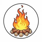 48 Camping Campfire Envelope Seals Labels Stickers 1.2" Round