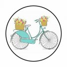 48 Vintage Bike Bicycle Envelope Seals Labels Stickers 1.2" Round
