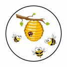 48 Bees Hive Envelope Seals Labels Stickers 1.2" Round