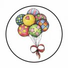 48 Balloons Envelope Seals Labels Stickers 1.2" Round