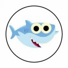 48 Baby Shark Envelope Seals Labels Stickers 1.2" Round