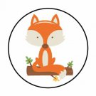 48 Fall Fox Envelope Seals Labels Stickers 1.2" Round