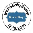 24 Personalized Its A Boy Blue Favor Labels Round Stickers 1.67"