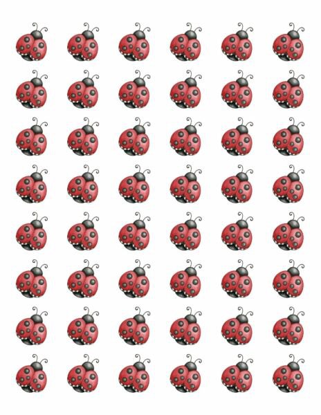 48 Cute Ladybug Envelope Seals Labels Stickers 1.2" Round .
