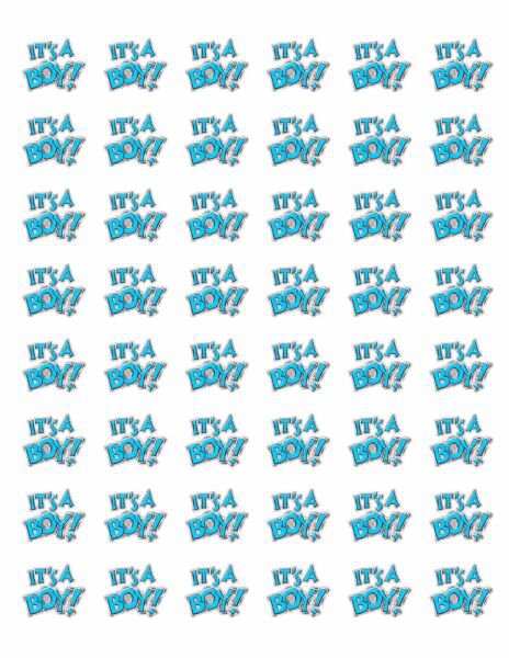 48 Its A Boy Envelope Seals Labels Stickers 1.2" Round .