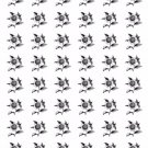 48 Black Flower Envelope Seals Labels Stickers 1.2" Round .