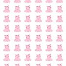 48 Pink Hippo Envelope Seals Labels Stickers 1.2" Round .