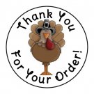 24 Thanksgiving Turkey Thank You For Shopping Favor Labels Round Stickers 1.67 "