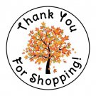 24 Fall Tree Thank You For Shopping Favor Labels Round Stickers 1.67 "