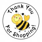 24 Country Bee Thank You For Shopping Favor Labels Round Stickers 1.67 "