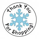 24 Christmas Snowflake Thank You For Shopping Favor Labels Round Stickers 1.67 "