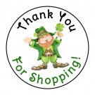 24 St Patricks Day Thank You For Shopping Favor Labels Round Stickers 1.67"