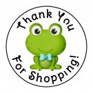 24 Cute Frog Thank You For Shopping Favor Labels Round Stickers 1.67"