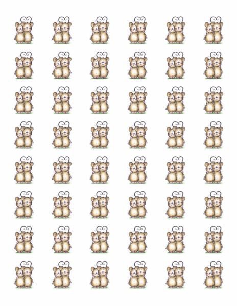 48 Mouse Mice Envelope Seals Labels Stickers 1.2" Round