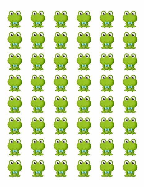 48 Cute Frog Envelope Seals Labels Stickers 1.2" Round