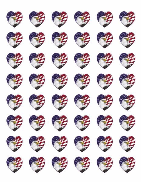 48 American Flag Eagle Envelope Seals Labels Stickers 1.2" Round